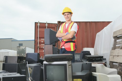 Professional waste clearance team in action